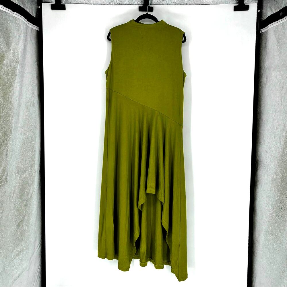 NWT Eloquii Chartreuse Green High-Neck Asymmetrical Knit Dress - Plus Size 16